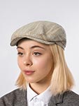 Кепка STETSON арт. 6383708 DRIVER CAP COTTON/SILK/LINEN STRIPE (кремовый / коричневый)